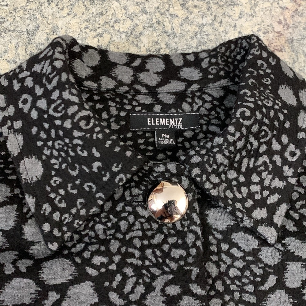 Elementz Animal Print Jacket Blazer Blouse - Picture 4 of 11
